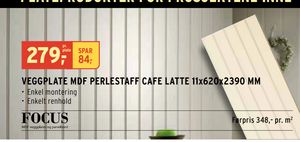 VEGGPLATE MDF PERLESTAFF CAFE LATTE 11x620x2390 MM