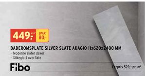 BADEROMSPLATE SILVER SLATE ADAGIO 11x620x2400 MM