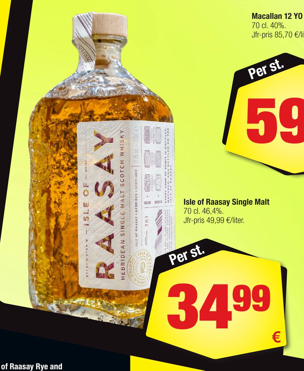 Erbjudanden på Isle of Raasay Single Malt från Calle för 34,99 €