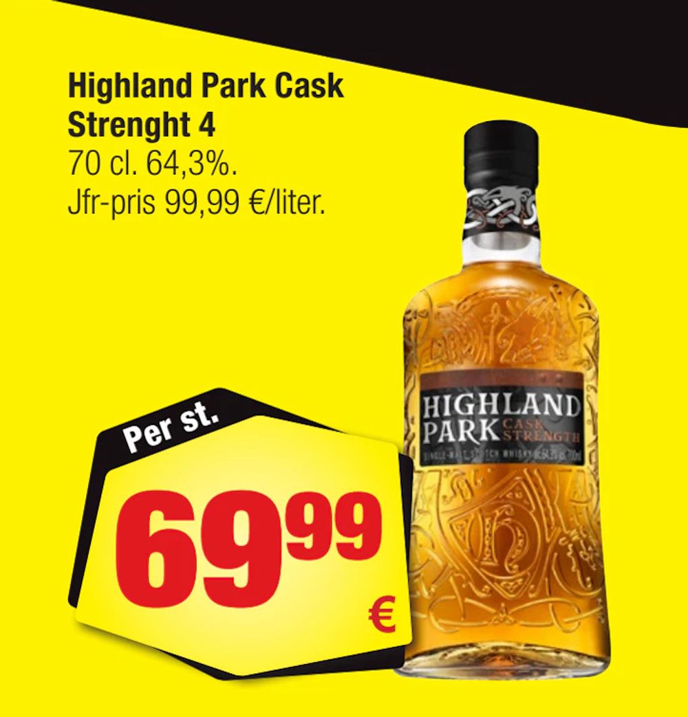 Erbjudanden på Highland Park Cask Strenght 4 från Calle för 69,99 €