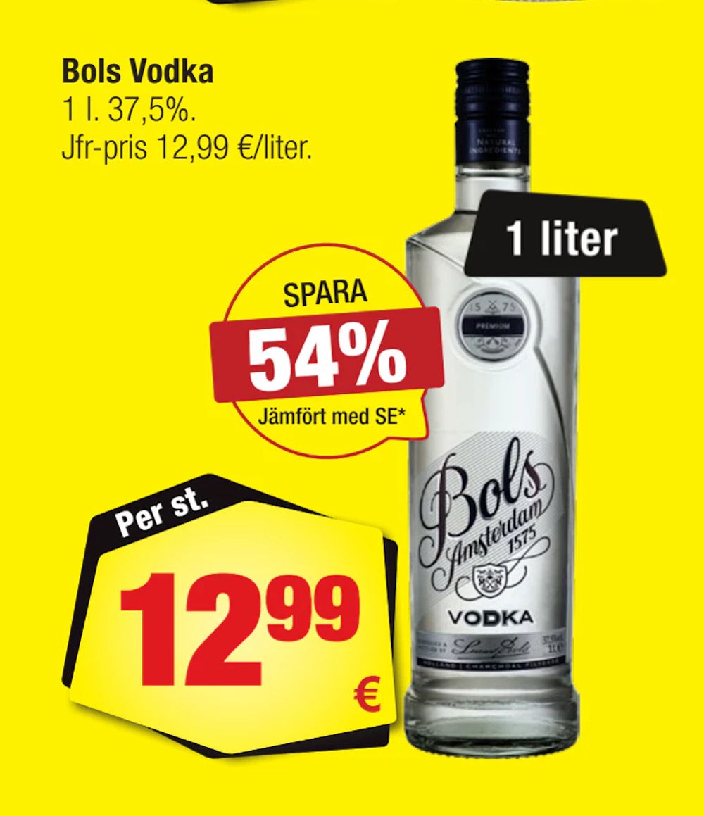 Erbjudanden på Bols Vodka från Calle för 12,99 €