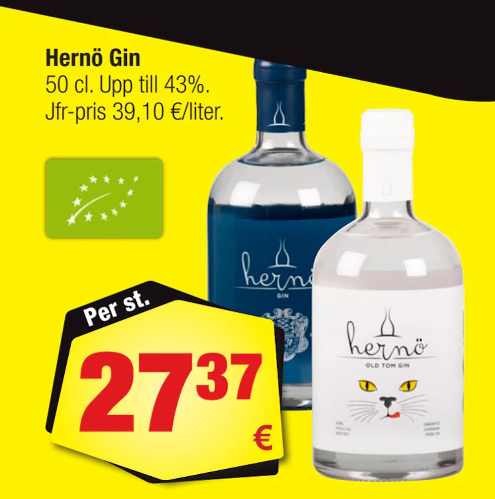 Erbjudanden på Hernö Gin från Calle för 27,37 €