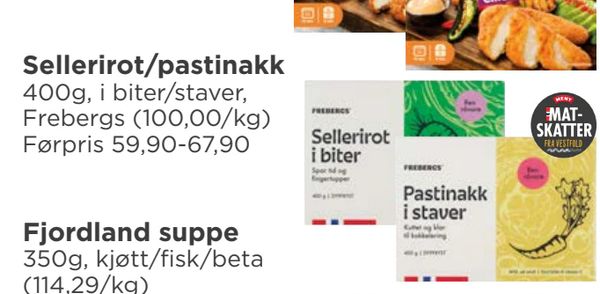 Sellerirot/pastinakk 400g, i biter/staver, Frebergs (100,00/kg) Førpris 59,90-67,90