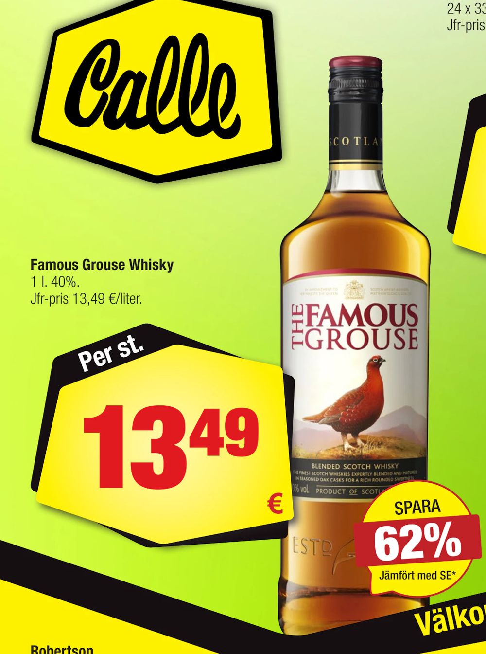 Erbjudanden på Famous Grouse Whisky från Calle för 13,49 €