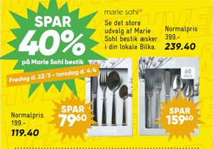 SPAR 40% på Marie Sohl bestik