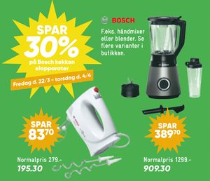 SPAR 30% på Bosch køkken elapparater