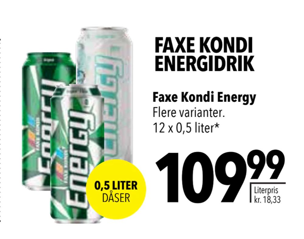 Tilbud på Faxe Kondi Energy fra CITTI til 109,99 kr.