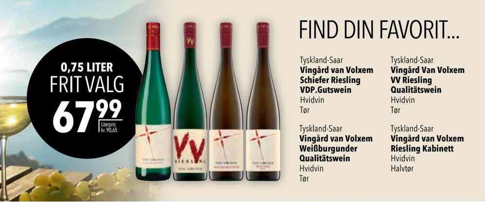 Tilbud på Vingård Van Volxem VV Riesling Qualitätswein fra CITTI til 67,99 kr.