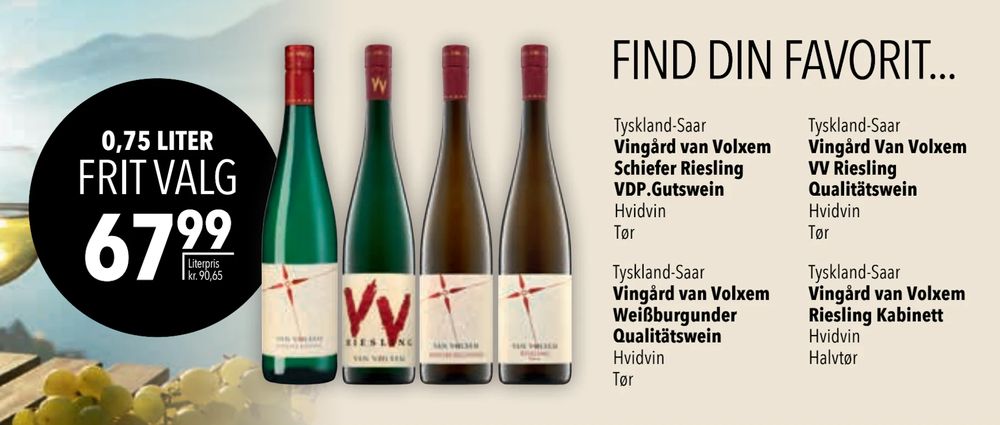 Tilbud på Vingård van Volxem Weißburgunder Qualitätswein fra CITTI til 67,99 kr.