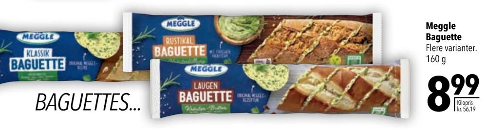 Tilbud på Meggle Baguette fra CITTI til 8,99 kr.