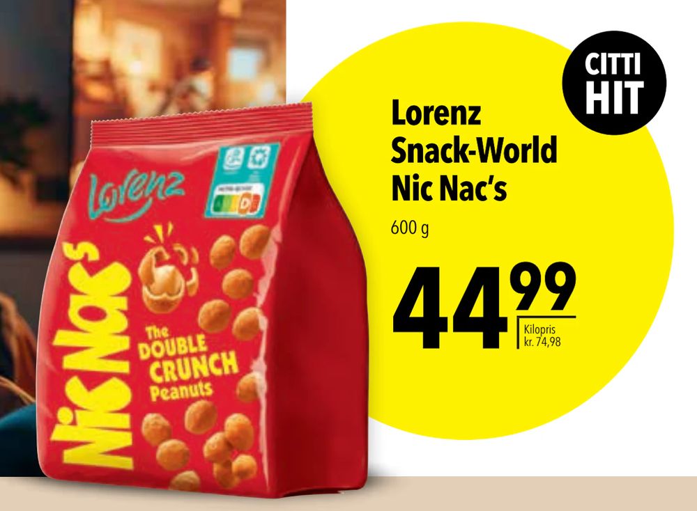 Tilbud på Lorenz Snack-World Nic Nac’s fra CITTI til 44,99 kr.