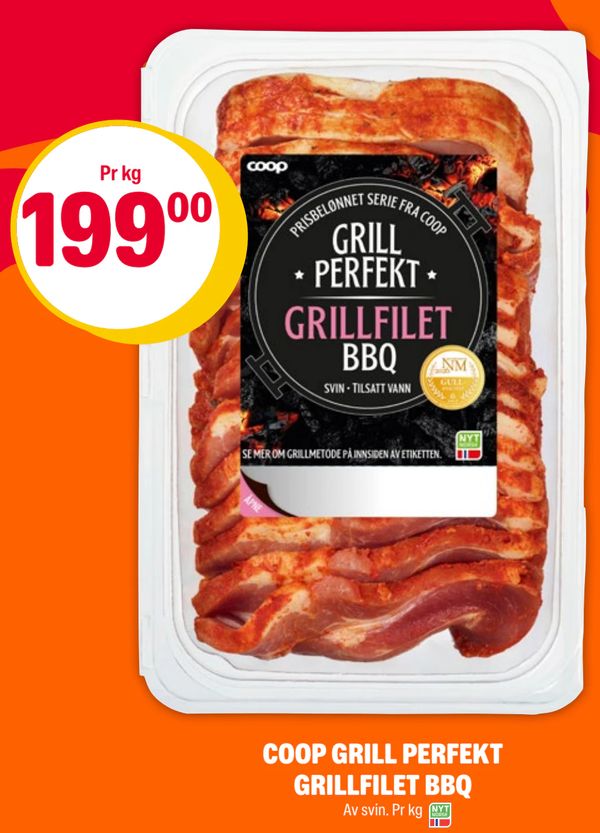 COOP GRILL PERFEKT GRILLFILET BBQ Av svin. Pr kg