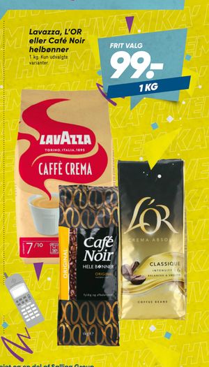 Lavazza, L’OR eller Café Noir helbønner