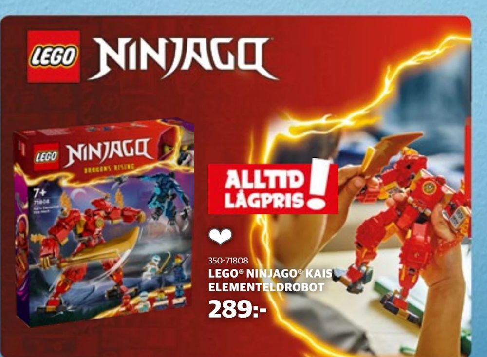 Erbjudanden på LEGO® NINJAGO® KAIS ELEMENTELDROBOT från Lekia för 289 kr