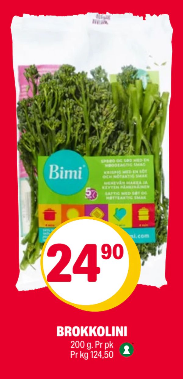 BROKKOLINI 200 g. Pr pk Pr kg 124,50