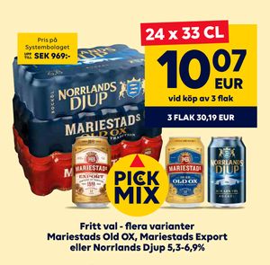 Mariestads Old OX, Mariestads Export eller Norrlands Djup 5,3-6,9%