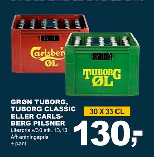 GRØN TUBORG, TUBORG CLASSIC ELLER CARLSBERG PILSNER