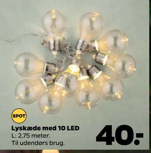 Lyskæde med 10 LED