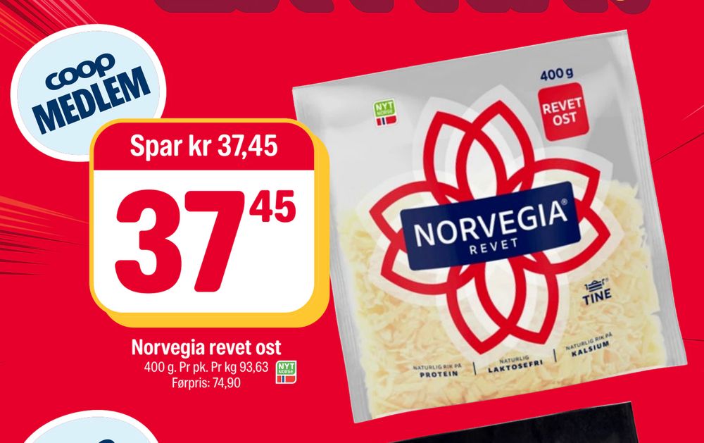 Norvegia revet ost