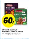 SWEET & SOUR OG KJØTTKAKER M/ROTMOS