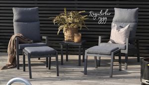 VALENCIA loungestol med regulerbar rygg, mørk grå aluminiumsramme, koksgrå puter olefin