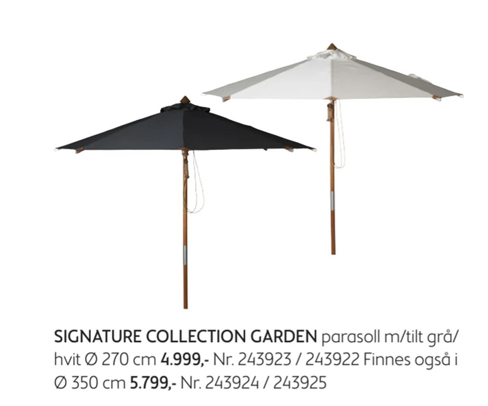 Tilbud på SIGNATURE COLLECTION GARDEN parasoll m/tilt fra Bohus til 4 999 kr