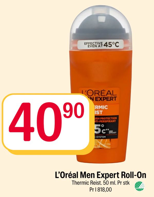 L’Oréal Men Expert Roll-On Thermic Reist. 50 ml. Pr stk Pr l 818,00