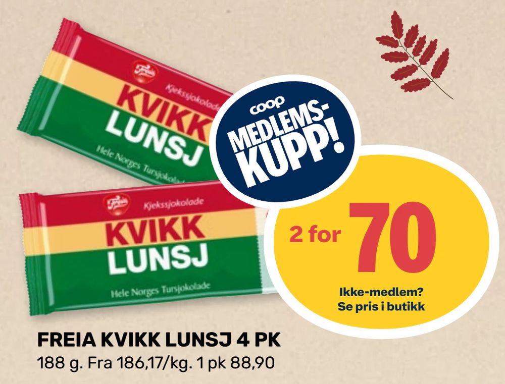 Freia Kvikk Lunsj 4 Pk