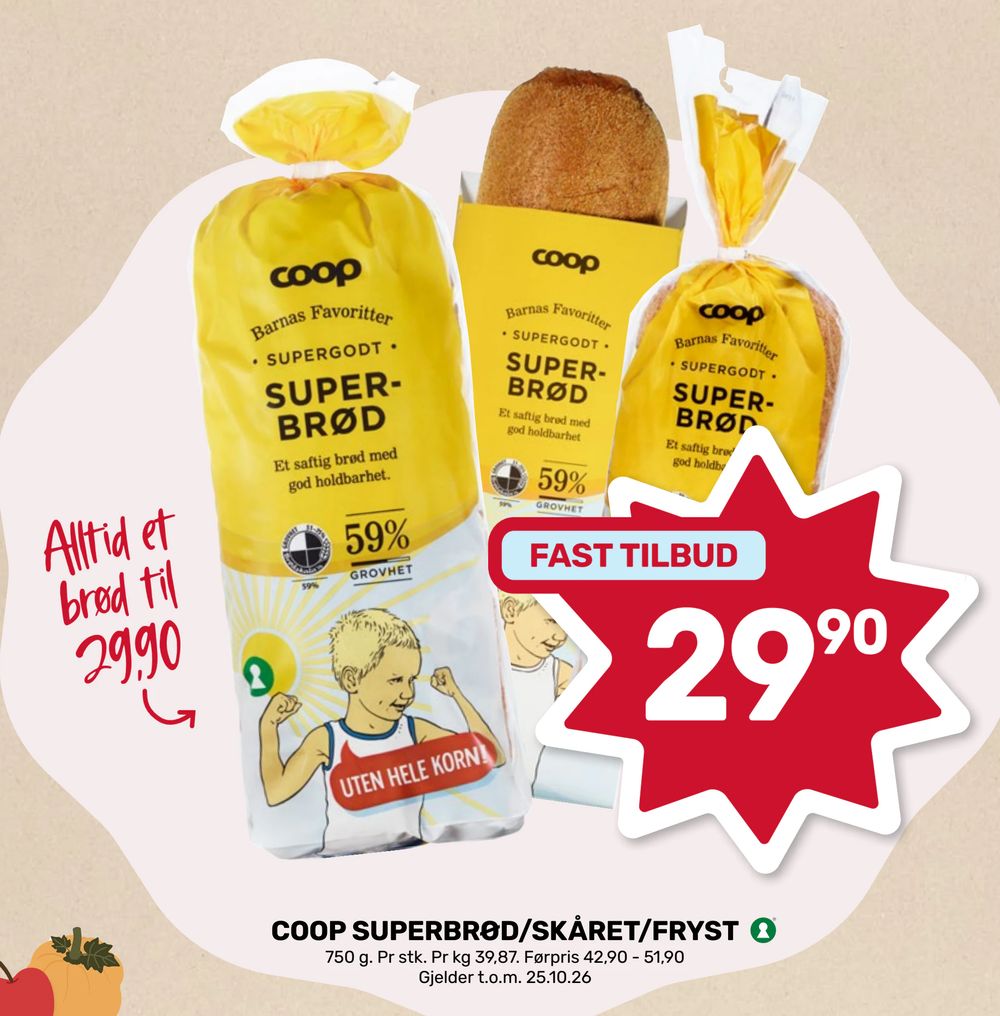 Coop Superbrød/Skåret/Fryst