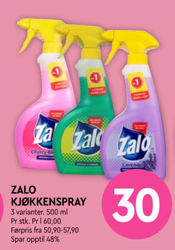 ZALO KJØKKENSPRAY 3 varianter. 500 ml
Pr stk. Pr l 60,00
Førpris fra 50,90-57,90
Spar opptil 48%