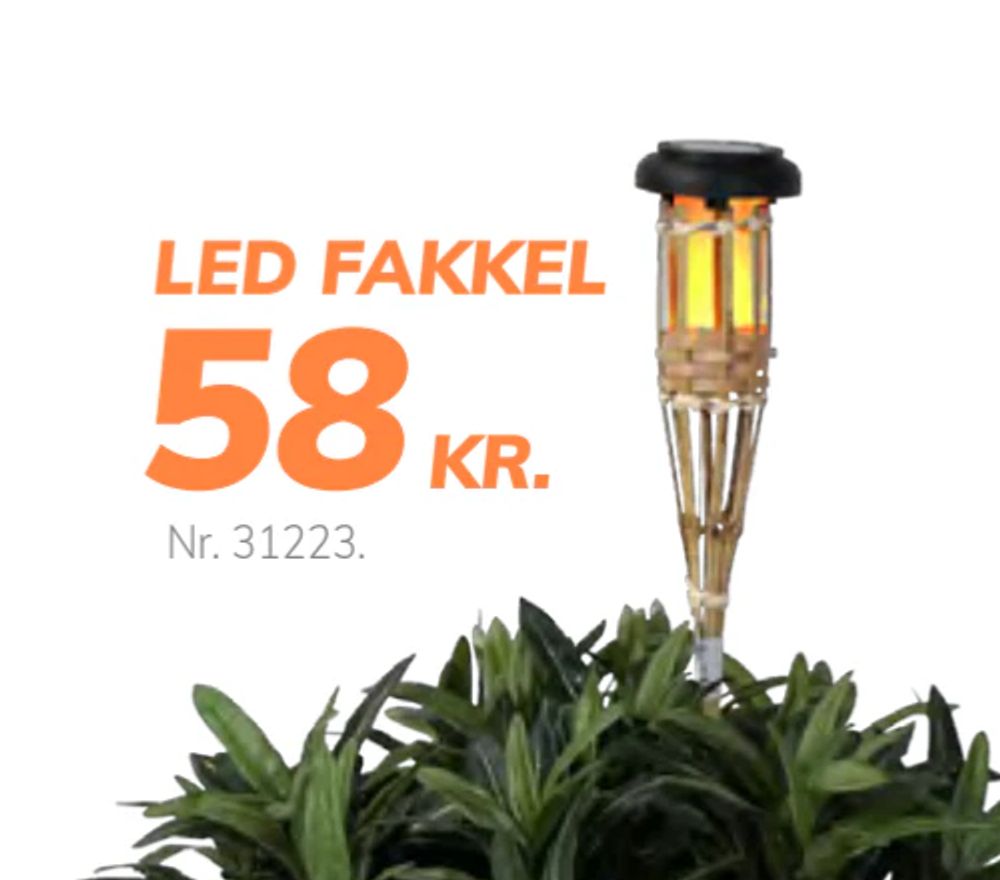 Tilbud på LED FAKKEL fra Daells Bolighus til 58 kr.