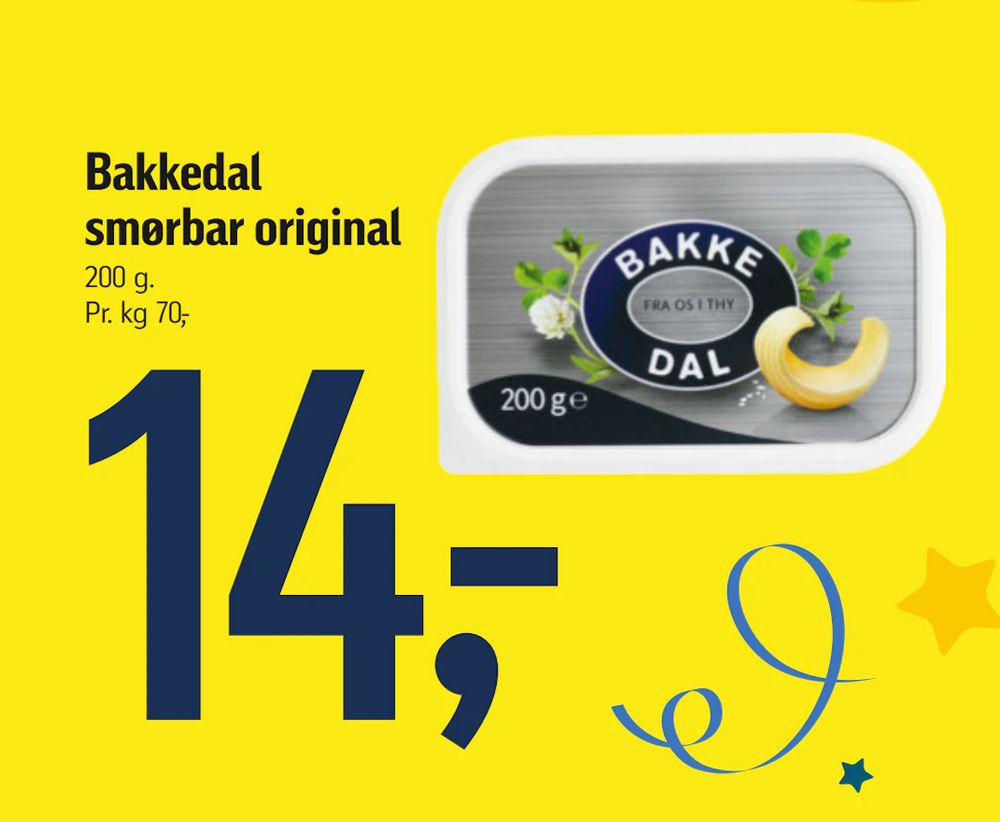Tilbud på Bakkedal smørbar original fra føtex til 14 kr.
