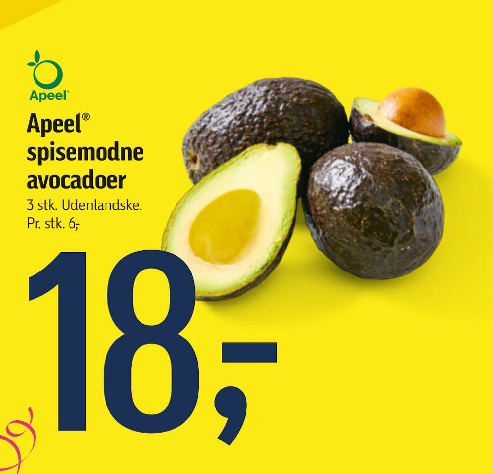 Tilbud på Apeel® spisemodne avocadoer fra føtex til 18 kr.