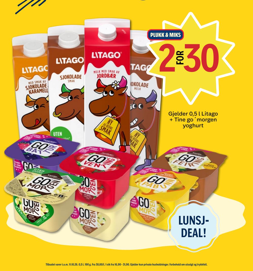 Litago + Tine go´morgen yoghurt