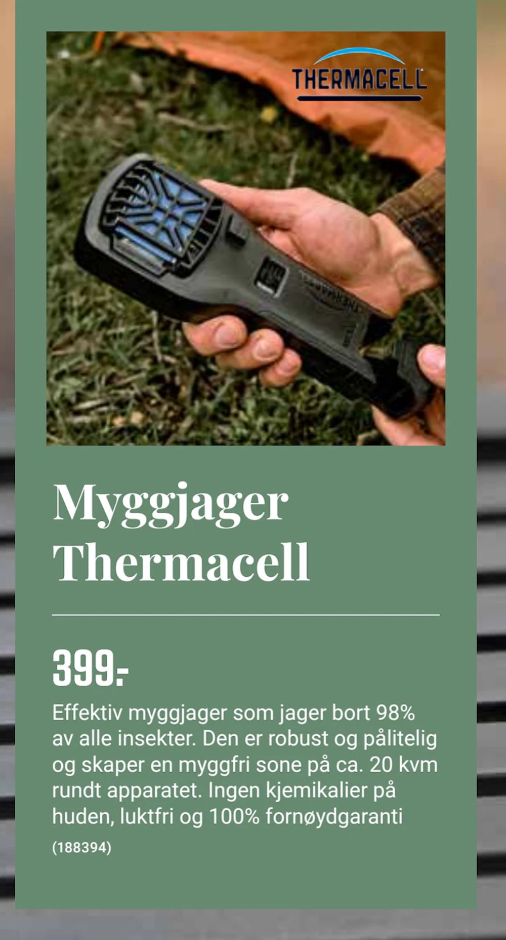 Tilbud på Myggjager Thermacell fra Europris til 399 kr