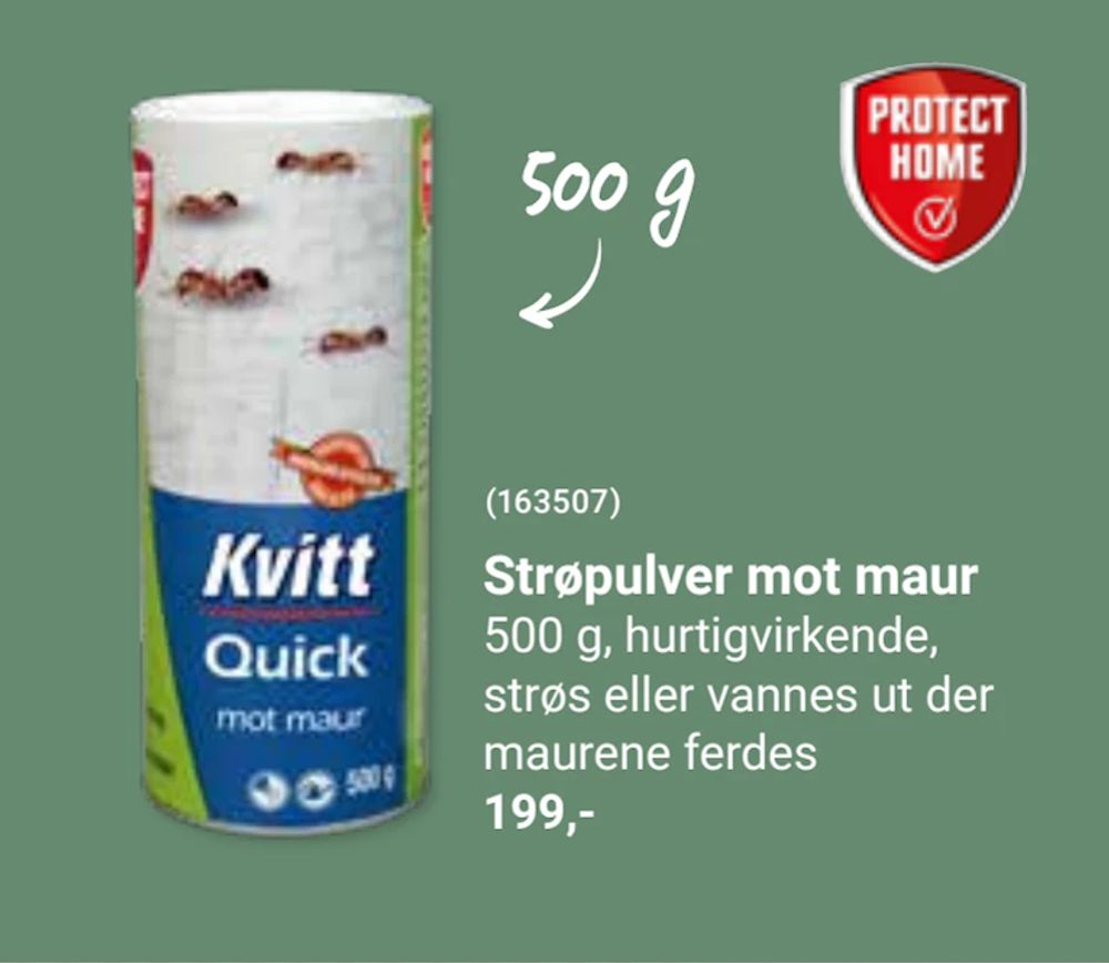 Tilbud på Strøpulver mot maur fra Europris til 199 kr