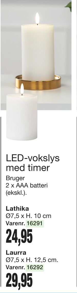 LED-vokslys med timer
