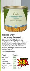 Transparent træbeskyttelse 4 L