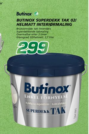 BUTINOX SUPERDEKK TAK 02/ HELMATT INTERIØRMALING