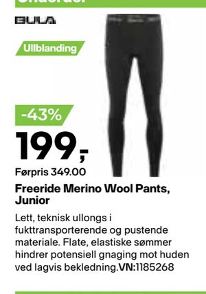 Freeride Merino Wool Pants, Junior