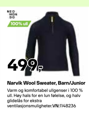 Narvik Wool Sweater, Barn/Junior