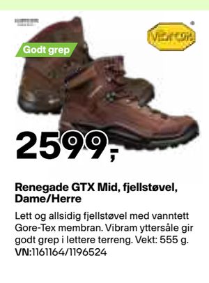 Renegade GTX Mid, fjellstøvel, Dame/Herre