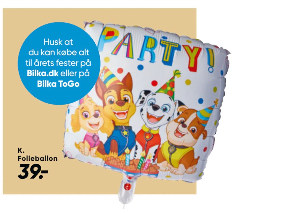 Tilbud på 1 stk. Folieballon fra Bilka til 39 kr.