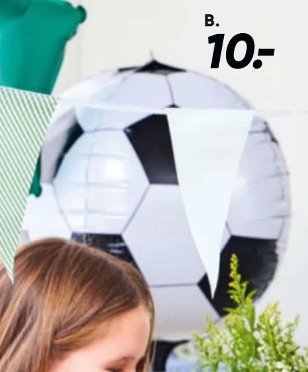 Tilbud på Fodbold-folieballon fra Bilka til 10 kr.