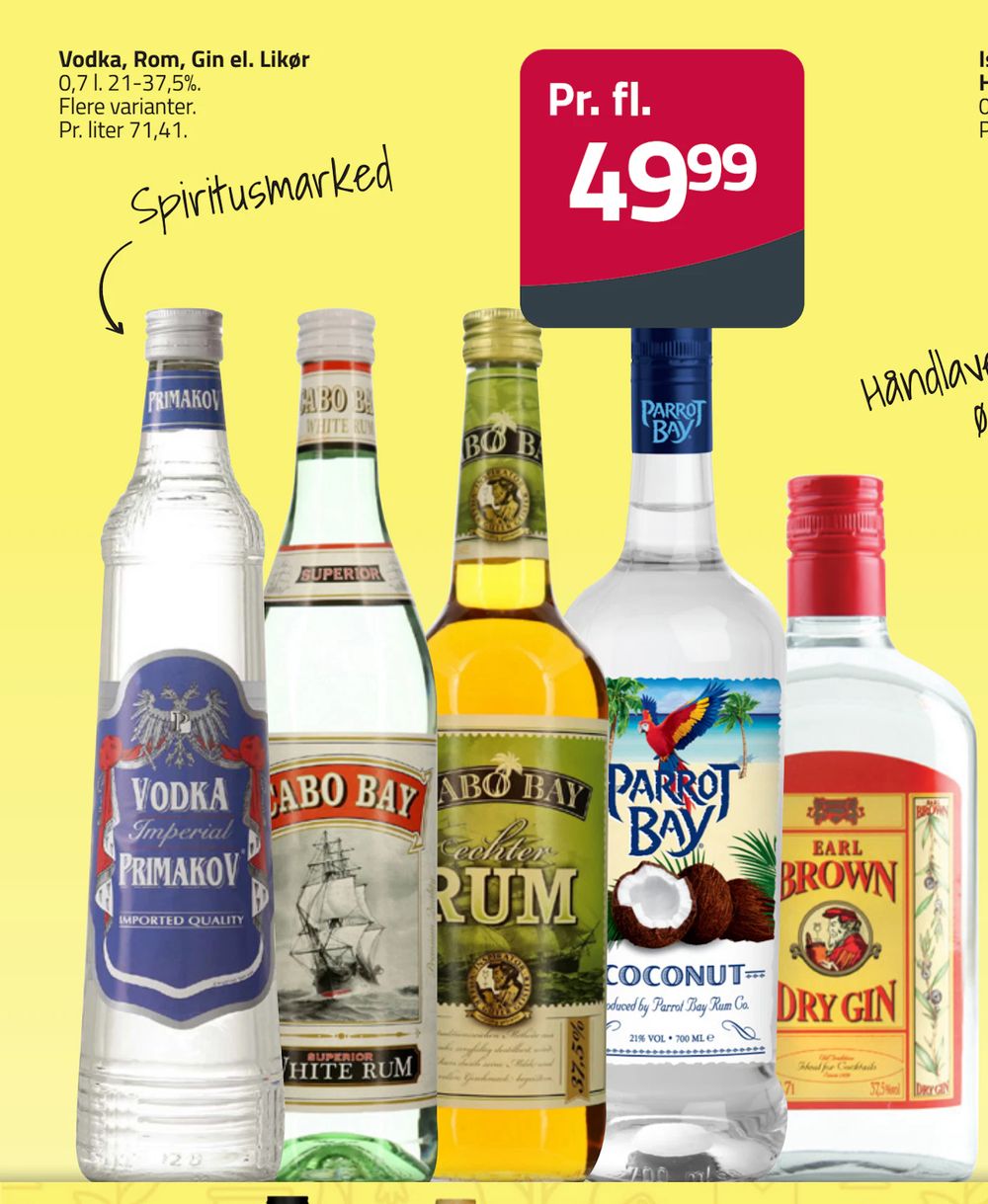 Tilbud på Vodka, Rom, Gin el. Likør fra Fleggaard til 49,99 kr.