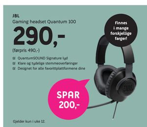 JBL Gaming headset Quantum 100