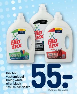 Bio-tex vaskemiddel Color, white eller black 1750 ml/35 vaske