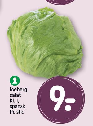 Iceberg salat Kl. I, spansk Pr. stk.
