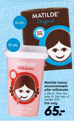 Matilde kakao skummetmælk eller milkshake