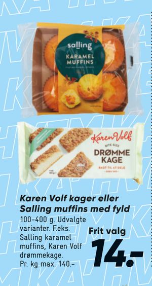 Karen Volf kager eller Salling muffins med fyld